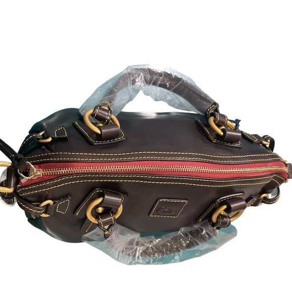 Dooney & Bourke Florentine Leather Medium Mail Satchel Brown T'Moro 0091 - Picture 6 of 9